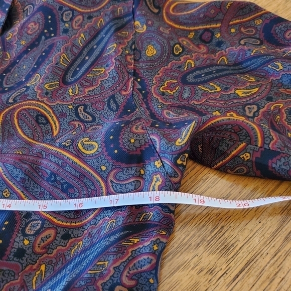 Jones New York Brown Paisley Long Sleeve Button Down Sz 2 Blouse - Picture 7 of 9